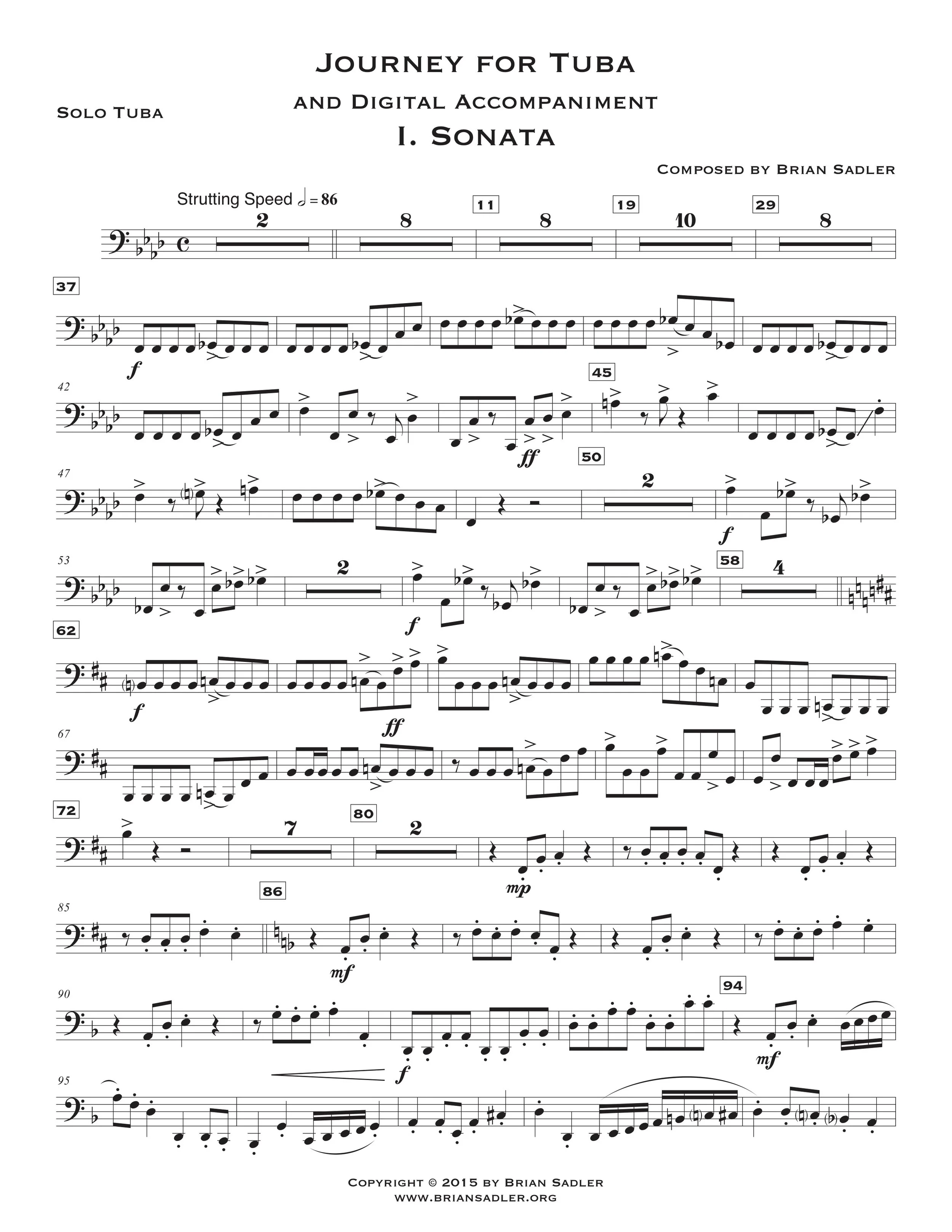 Journey for Tuba (or Euphonium) — Brian Sadler, Composer